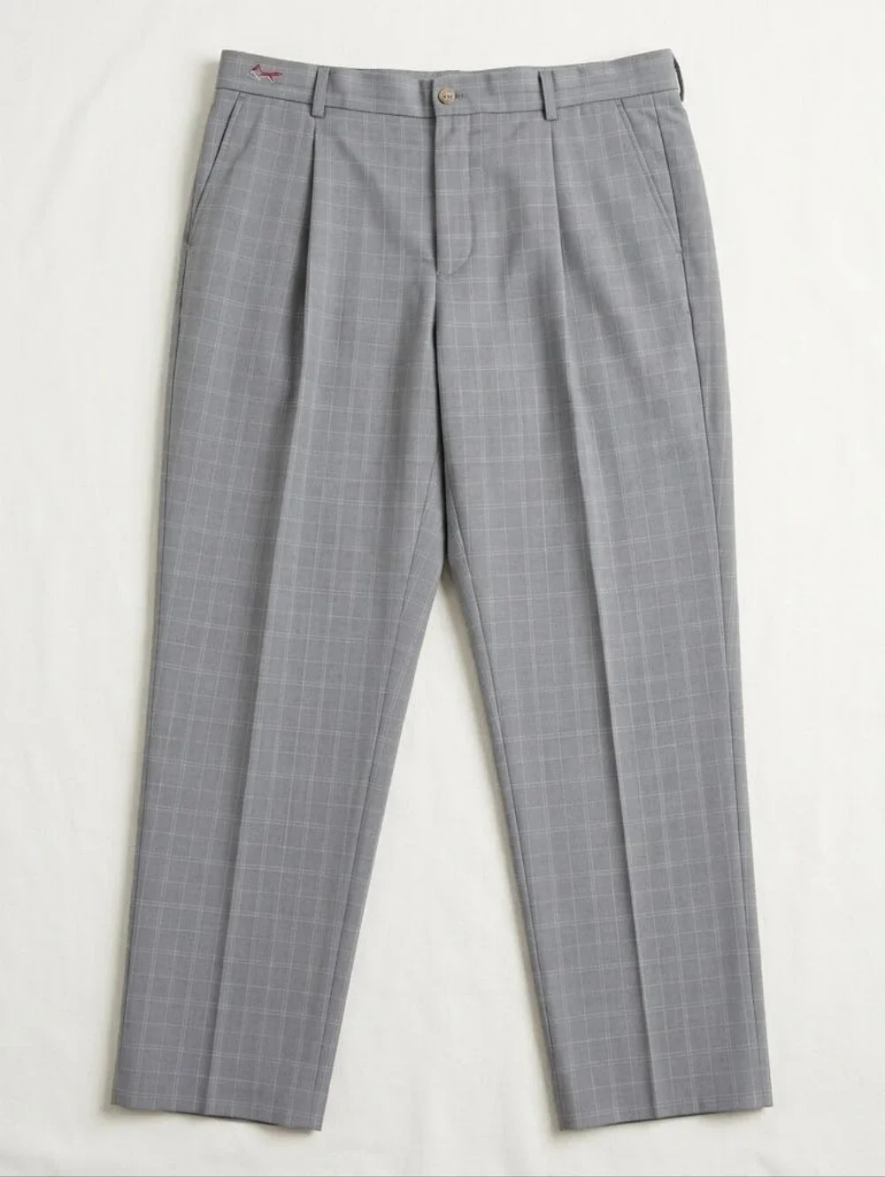 Greg Norman Men’s Grey Plaid Golf Pants 38x32 Business Casual Trousers